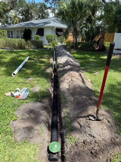 Hurricanes kept flooding my backyard so I buried 140ft of drainage pipe to prevent it.