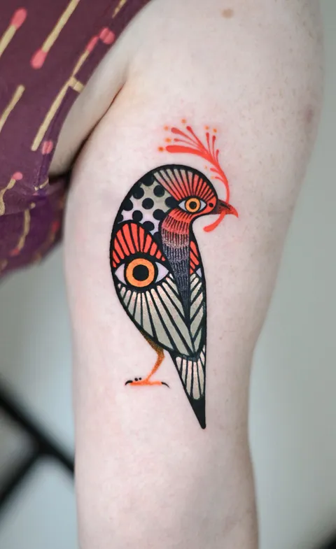 Observer bird by me, Max Murphy at Living Lore Tattoo in Ellicott City, MD