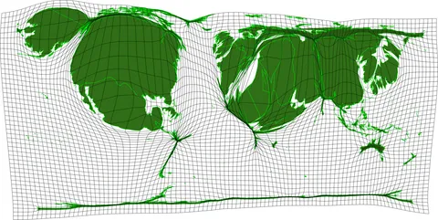 The World according to Trump - The area of each country is proportional to the number of times it was mentioned by Trump [OC]