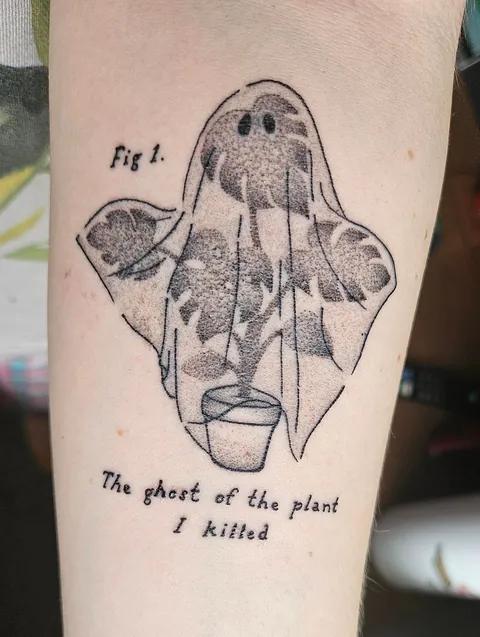 "Ghost of the plant I killed" by Eden H, Columbus OH. Design by Holly Sweet Illustration