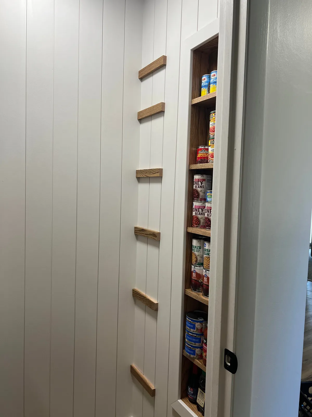 Reclaimed unused coat closet for pantry expansion