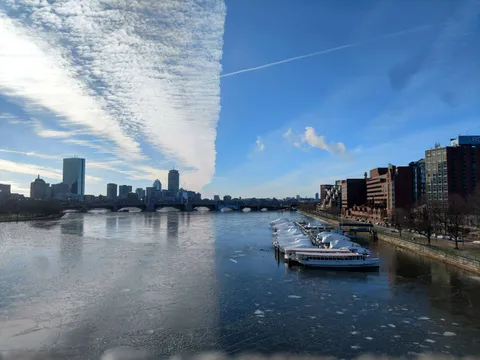 Photo I took of the Charles River looks like two different pictures