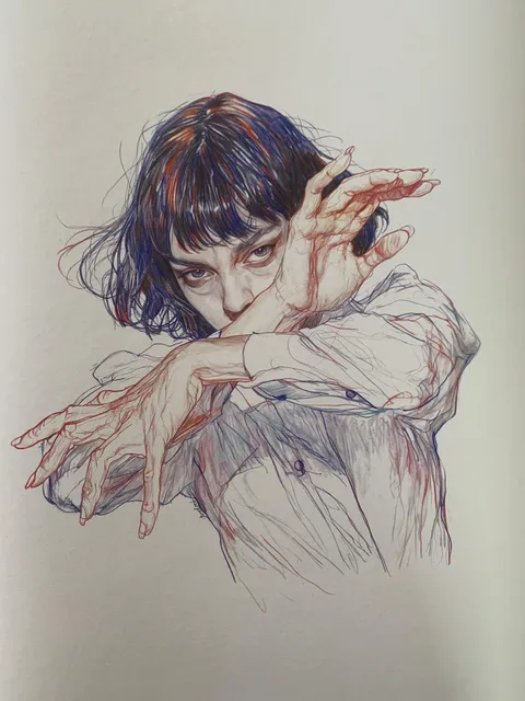 Boundaries I &amp; II, Senescence, Coloured Pencil, Ink, Copic Marker, Pen, Multi liner, 2024