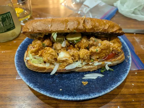 [homemade] Fried Shrimp Po' Boys