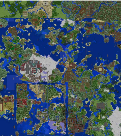 Map of my 13 year old Minecraft server on Realms