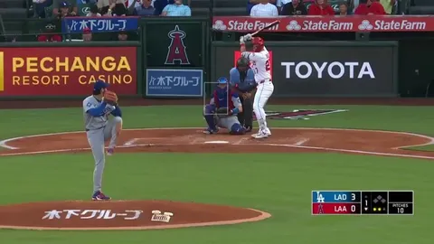 Shohei Ohtani strikes out Mike Trout in their first MLB matchup [In 2023, Ohtani struck out Trout to secure the WBC title for Japan]