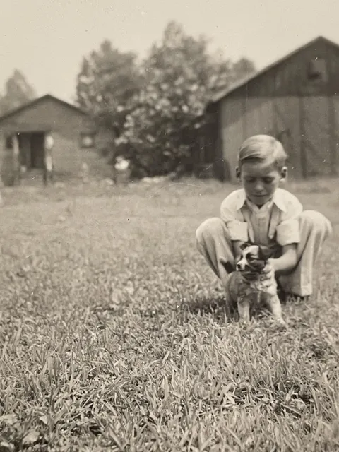 My Grandpa Cecil and his Dog Teddy (early 1940s)