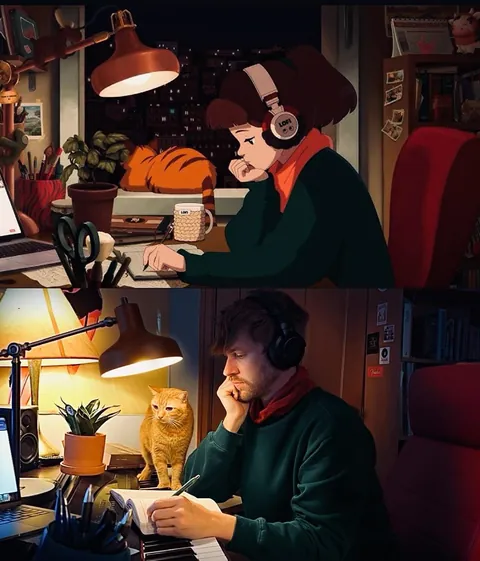 [OC] My attempt at a Lo-fi girl cosplay.