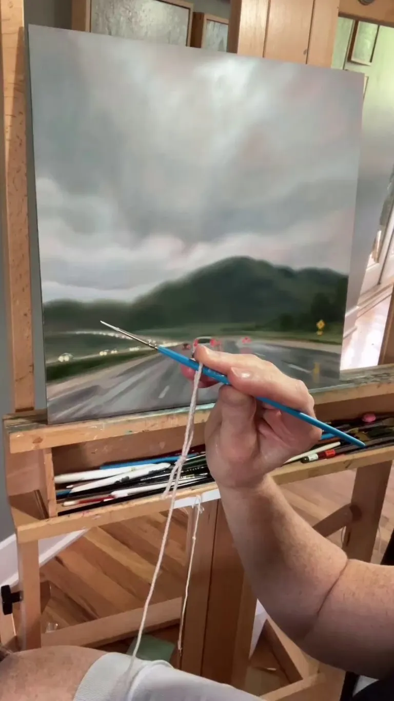 Adding windshield water droplets on a painting