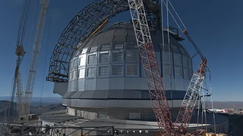 Current build progress of the Extremely Large Telescope, created by the European Southern Observatory (ESO)