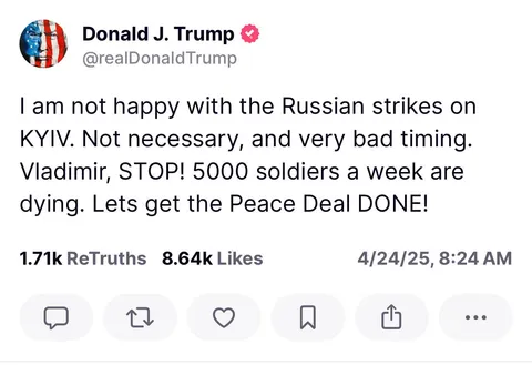 Trump to Putin: STOP! Let’s get the Peace Deal DONE!