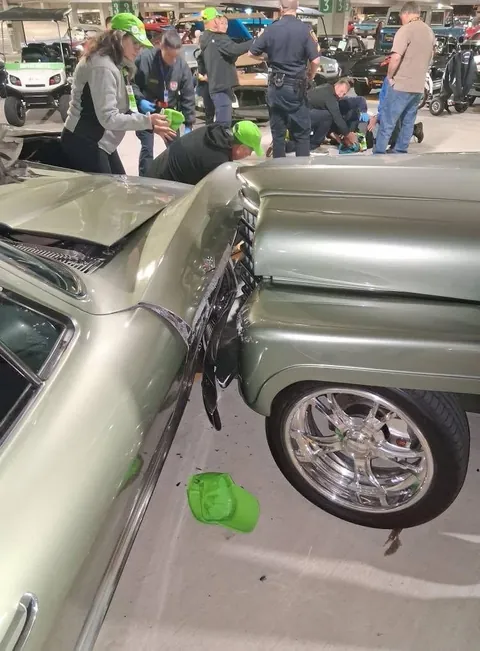 Mecum Auction drivers foot slipped.