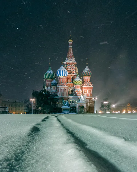 Red square in snow