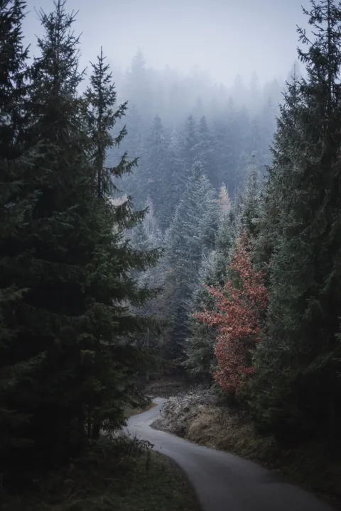 ITAP of a road in mountains