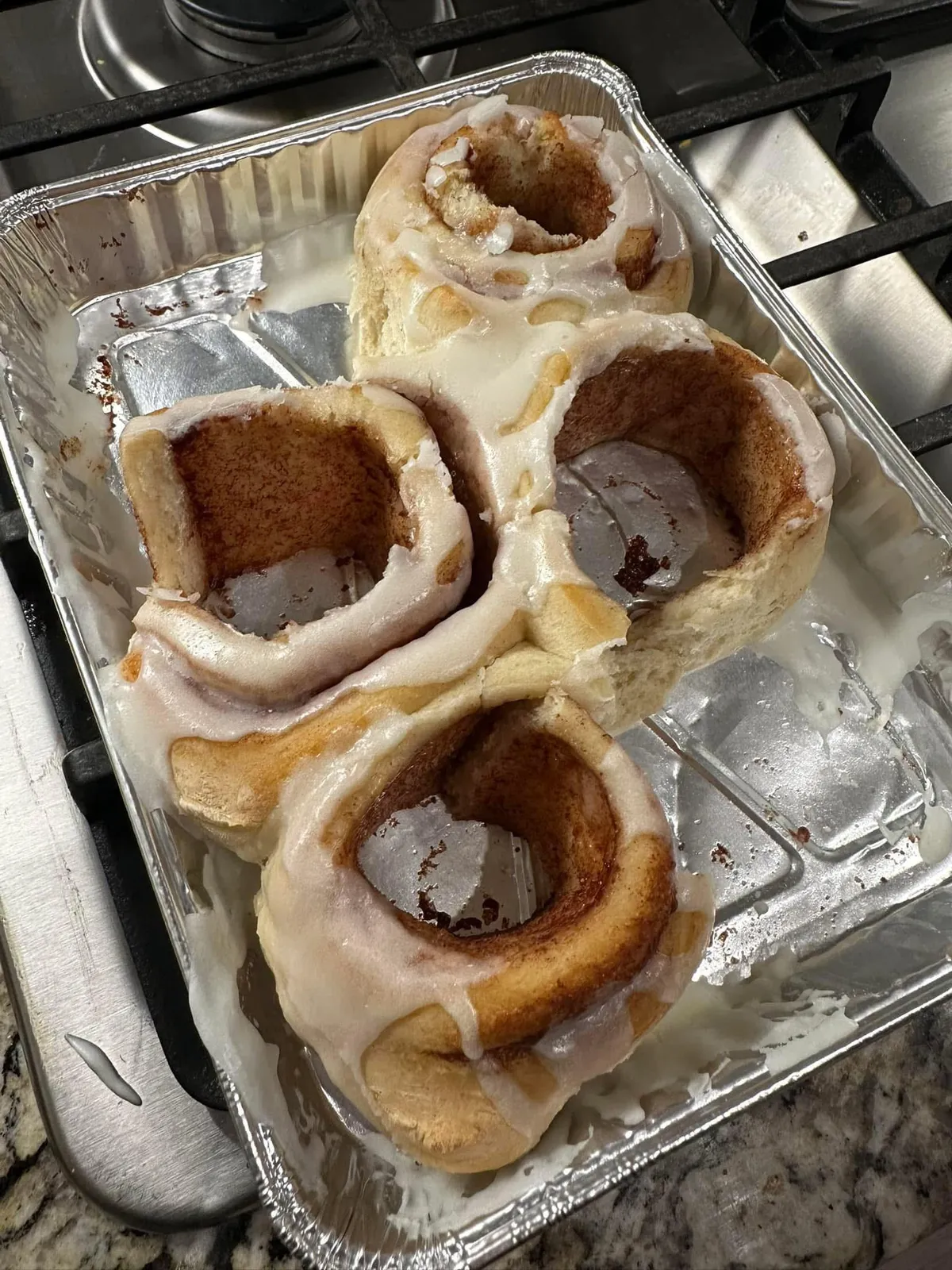 My son ate the middles out of every cinnamon roll before I got to the table this morning.