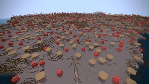 My first time in a survival world seeing a mushroom biome this large. Should I build my main base among the fungus?