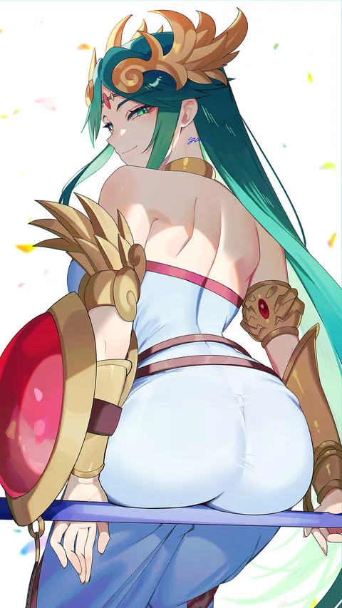 Palutena sitting her ass down