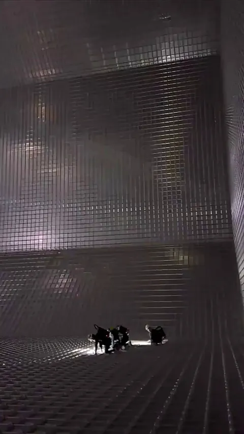Inside view of the cargo tank of a Ship That carries Liquified Natural Gas.