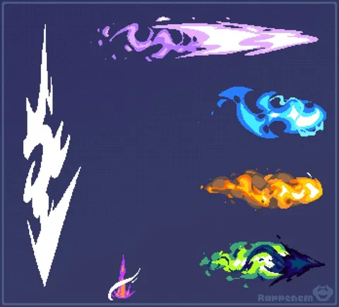 Some pixel VFX animations I made!