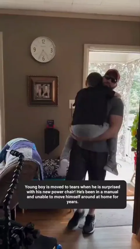 This young kid cries tears of joy when surprised with a new power chair! After years of using a manual chair and struggling to move at home, his life will be transformed.