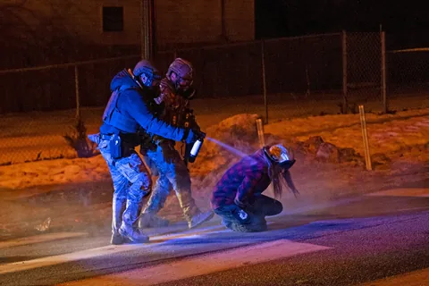 OC: Federal agents deploy tear gas and pepper balls during protest in Minneapolis
