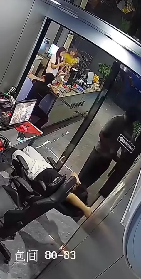 guy enters room to join someone