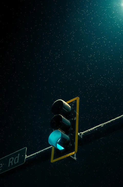 ITAP of a stoplight in the snow