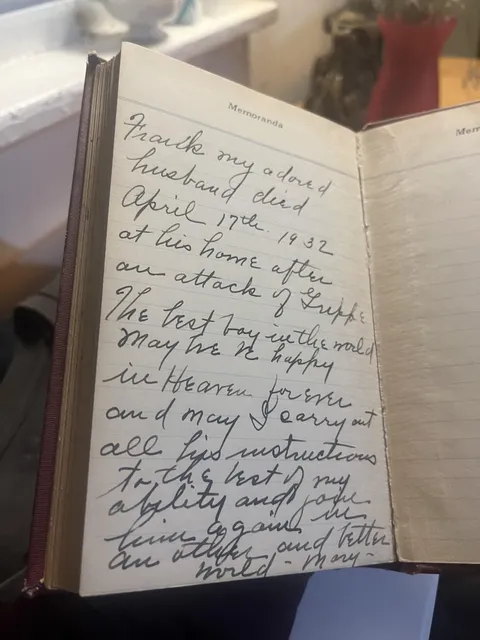 Depression Era Widow Mourns Husband in his Diary