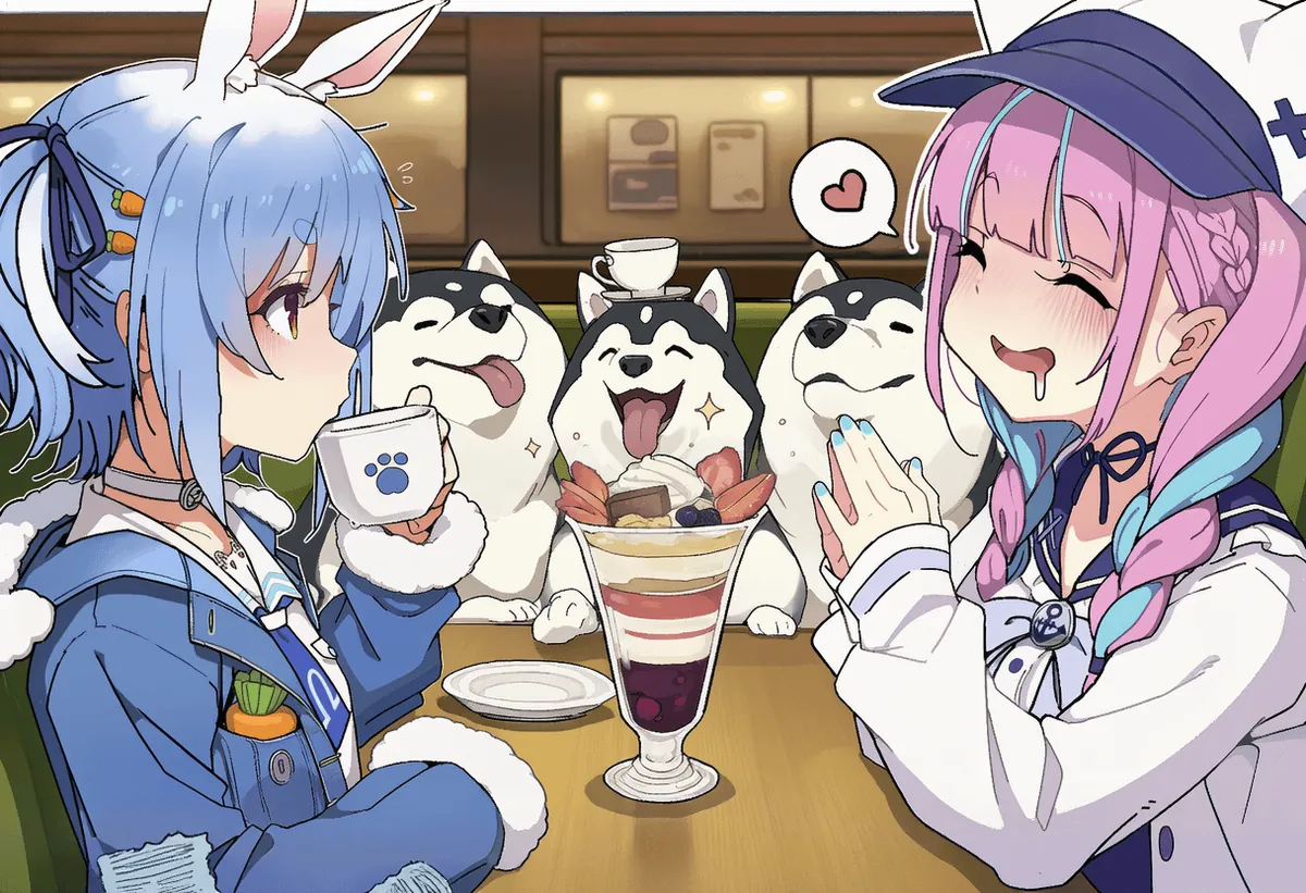 Pekora invites Aqua to the Doggy Spa (eme)