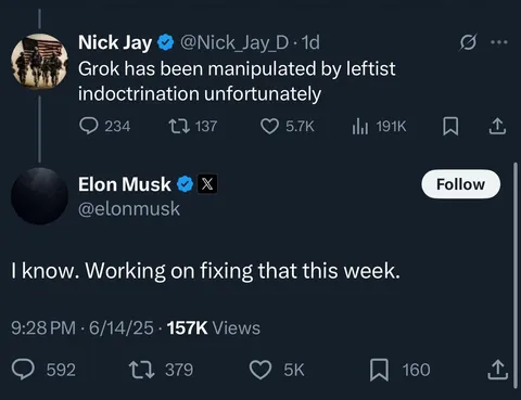 It’s almost as if AI works on facts and not feelings and that’s why you feel it’s left leaning