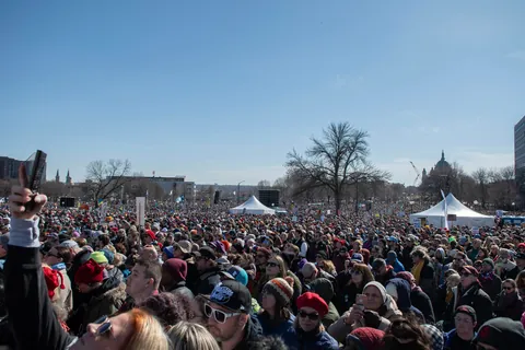 About 100,000 attended the No Kings protest in St. Paul, Minnesota, including a bald eagle
