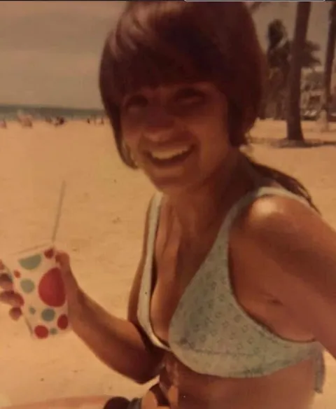 My mom on the beach in Florida in 1970