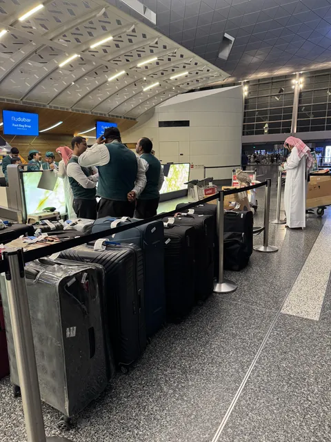 Leaving Doha for Dubai, dude in front of me has 13 bags and a falcon.