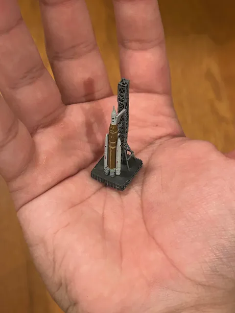 Built the world’s smallest SLS and Mobile Launch System from old bits and scraps around my room
