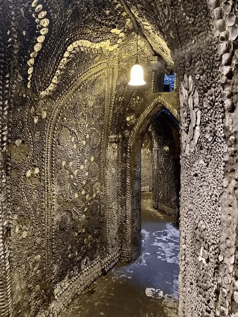 A man in 1835 was digging a duck pond and accidentally uncovered a 70-foot tunnel made of 2,000 sq ft of mosaic made from 4.6 million shells (mussels, cockles, whelks, limpets, oysters, scallops).