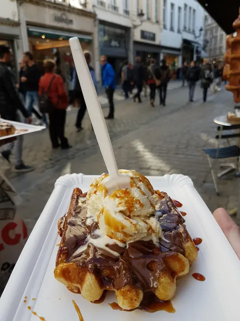 [I ate] a freshly made Belgian waffle