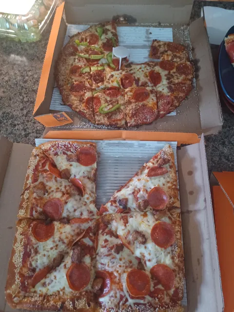 My square pizza was cut like a circle and my circle pizza was cut like a square
