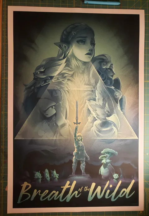 I drew a Zelda: Breath of the Wild poster! The print turned out really nice!
