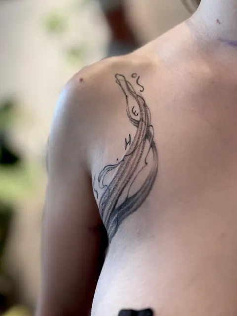 -Ashes- Collab between 2 Argentinian artists. Done at Naald en Inkt, Haarlem, nl by mangostana.tattoo and miladelger