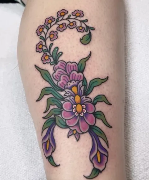 Floral Scorpion by Lauren Bartram at Empire Tattoo in Asheville, NC