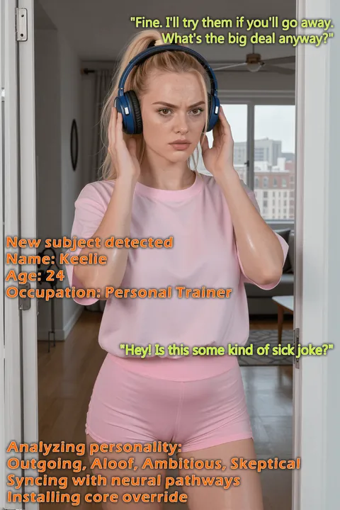 Keelie's neighbor brings her some new headphones