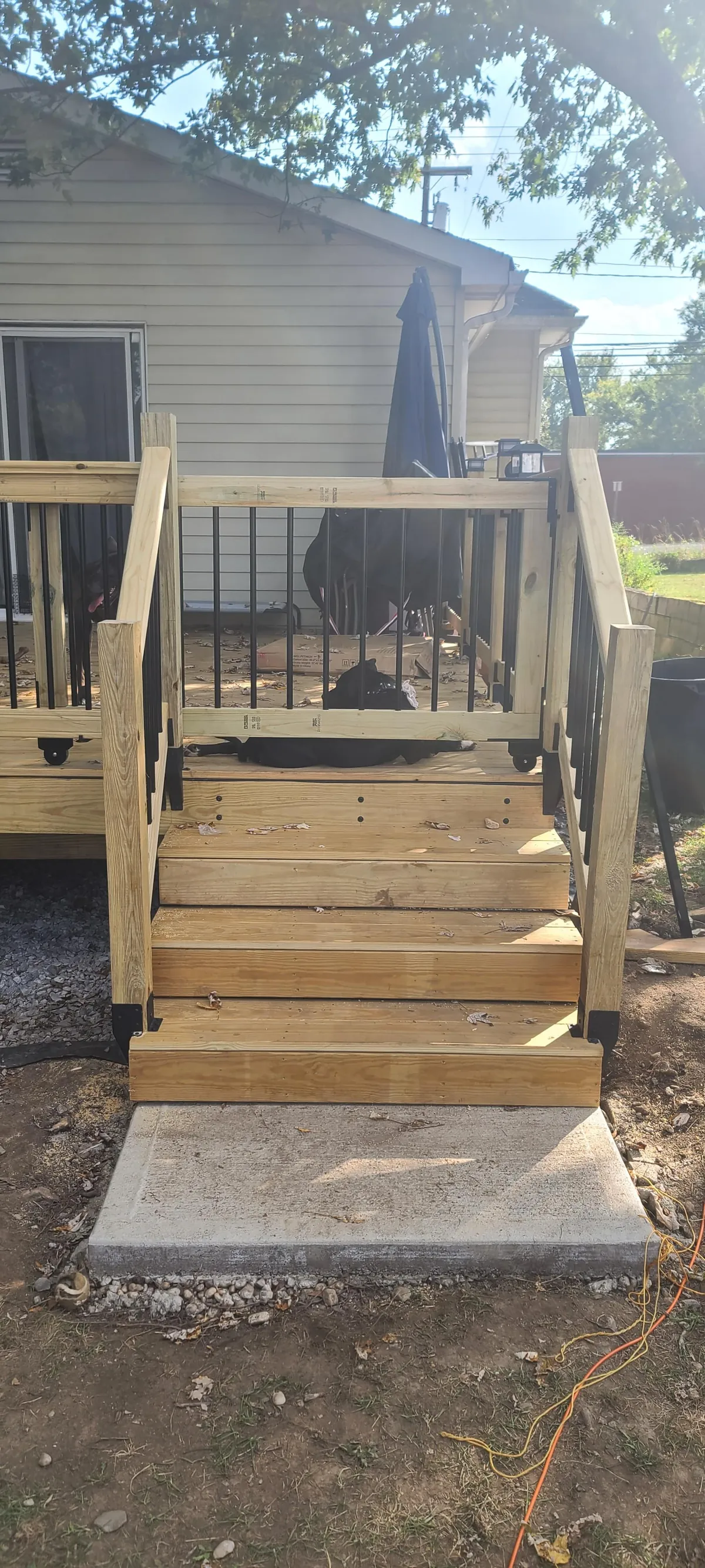 Replaced the deck that was falling apart when I bought the house, and decided to go bigger