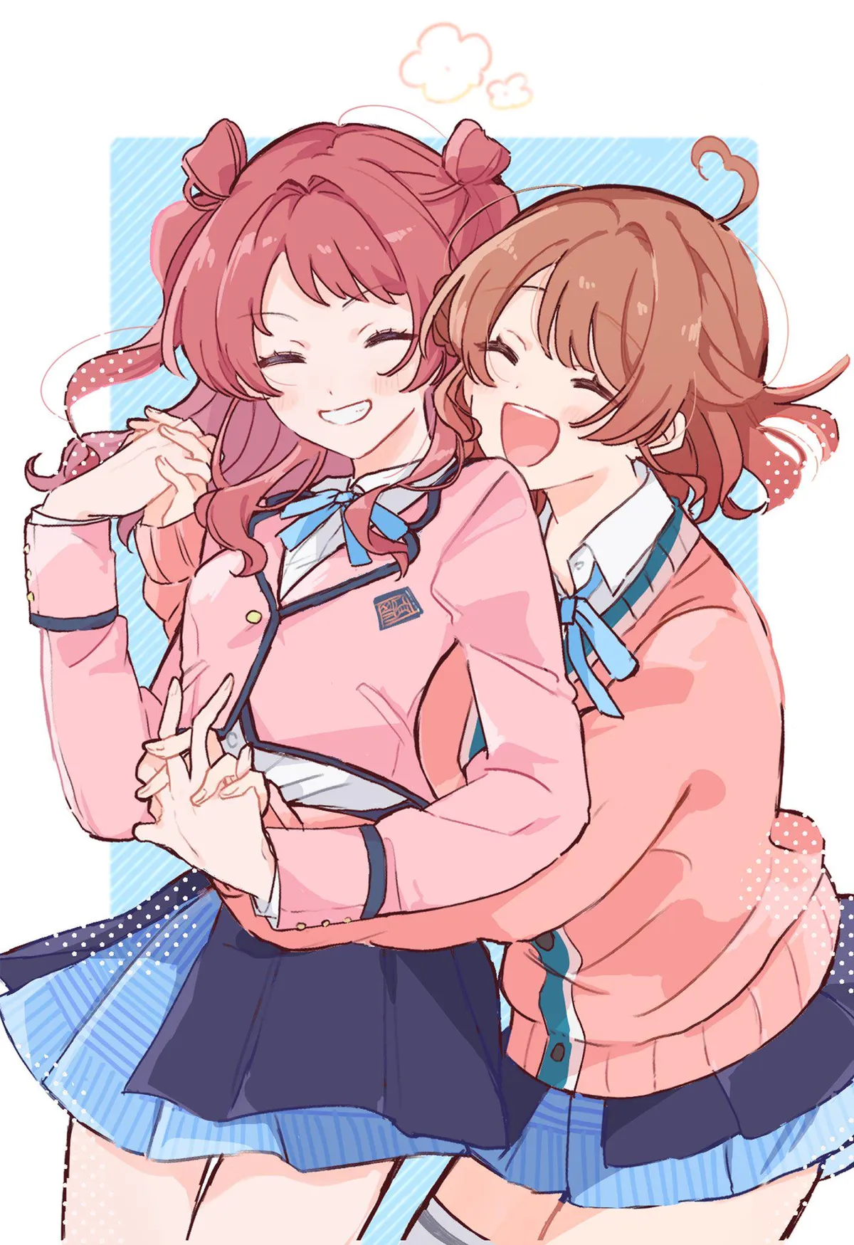 From behind with both hands