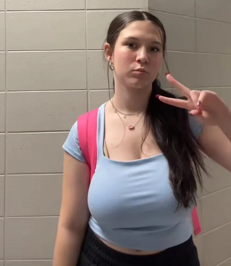 Getting all the attention during her first day in college.