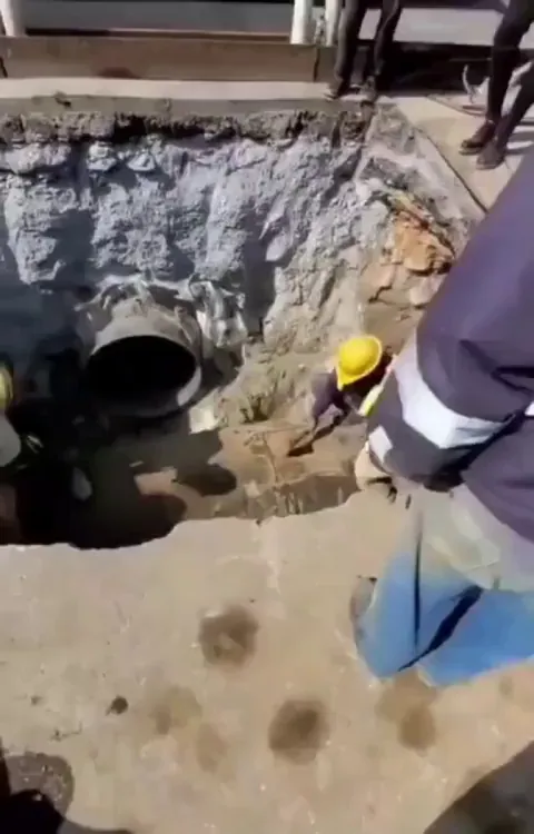 Worker gets sucked in drain he was repairing