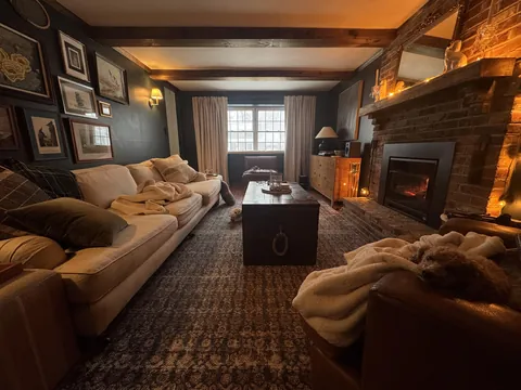 Snow, fire, and dog, I’m content