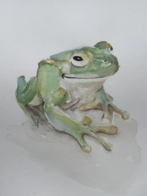 Happy frog, Anna, watercolor, 2024