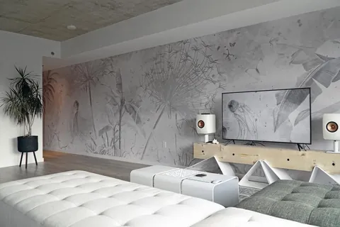 Built this TV console from scratch. Took me 3 months and a lot of swearing.