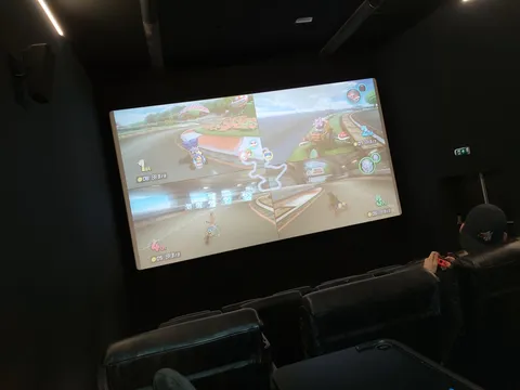 Playing Mario Kart with my colleagues at the movie theater we work at since it's closed because of Covid