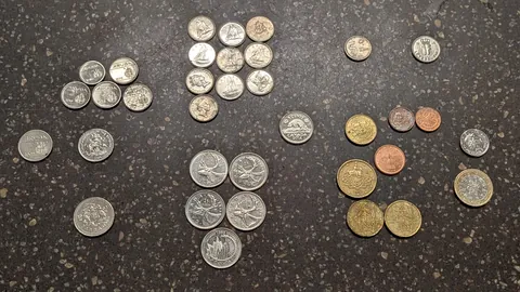 The Assortment of coins rejected by my store's coinstar machine